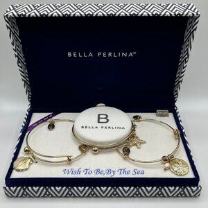BELLA PERLINA Set of 3 Charm Bracelets “Wish to Be By the Sea”